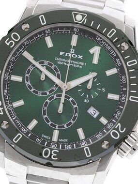 EDOX Chrono Offshore 1 10221 Date Chronograph green Dial Quartz Men's_921137